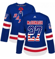 Womens Adidas New York Rangers 27 Ryan McDonagh Authentic Royal Blue USA Flag Fashion NHL Jersey Womens Adidas New York Rangers 27 Ryan McDonagh Authentic Royal Blue USA Flag Fashion NHL Jersey