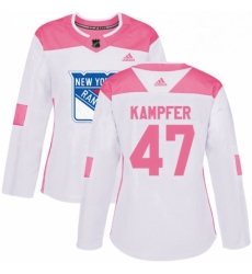 Womens Adidas New York Rangers 47 Steven Kampfer Authentic WhitePink Fashion NHL Jersey Womens Adidas New York Rangers 47 Steven Kampfer Authentic WhitePink Fashion NHL Jersey