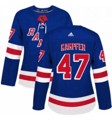 Womens Adidas New York Rangers 47 Steven Kampfer Premier Royal Blue Home NHL Jersey Womens Adidas New York Rangers 47 Steven Kampfer Premier Royal Blue Home NHL Jersey