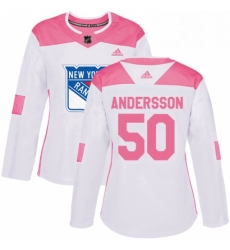 Womens Adidas New York Rangers 50 Lias Andersson Authentic WhitePink Fashion NHL Jersey Womens Adidas New York Rangers 50 Lias Andersson Authentic WhitePink Fashion NHL Jersey