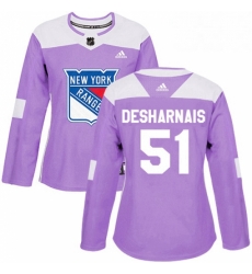 Womens Adidas New York Rangers 51 David Desharnais Authentic Purple Fights Cancer Practice NHL Jersey Womens Adidas New York Rangers 51 David Desharnais Authentic Purple Fights Cancer Practice NHL Jersey