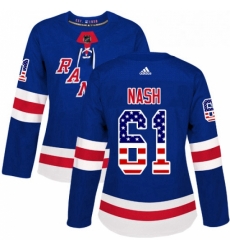 Womens Adidas New York Rangers 61 Rick Nash Authentic Royal Blue USA Flag Fashion NHL Jersey Womens Adidas New York Rangers 61 Rick Nash Authentic Royal Blue USA Flag Fashion NHL Jersey