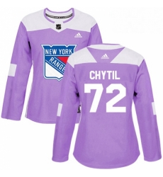 Womens Adidas New York Rangers 72 Filip Chytil Authentic Purple Fights Cancer Practice NHL Jersey Womens Adidas New York Rangers 72 Filip Chytil Authentic Purple Fights Cancer Practice NHL Jersey