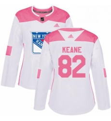 Womens Adidas New York Rangers 82 Joey Keane Authentic White Pink Fashion NHL Jersey Womens Adidas New York Rangers 82 Joey Keane Authentic White Pink Fashion NHL Jersey