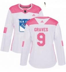 Womens Adidas New York Rangers 9 Adam Graves Authentic WhitePink Fashion NHL Jersey Womens Adidas New York Rangers 9 Adam Graves Authentic WhitePink Fashion NHL Jersey