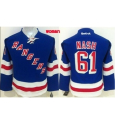 Womens New York Rangers #61 Rick Nash Blue Home Stitched NHL Jersey Womens New York Rangers #61 Rick Nash Blue Home Stitched NHL Jersey