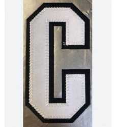 SAN JOSE SHARKS White CAPTAIN C Patch Biaog