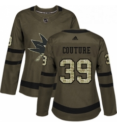 Womens Adidas San Jose Sharks 39 Logan Couture Authentic Green Salute to Service NHL Jersey Womens Adidas San Jose Sharks 39 Logan Couture Authentic Green Salute to Service NHL Jersey