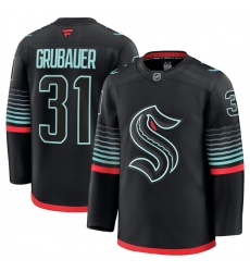 Men Seattle Kraken 31 Philipp Grubauer Black Alternate Stitched Hockey Jersey Men Seattle Kraken 31 Philipp Grubauer Black Alternate Stitched Hockey Jersey
