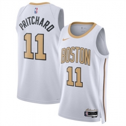 Men Boston Celtics 11 Payton Pritchard White 2025 26 City Edition Stitched Basketball Jersey