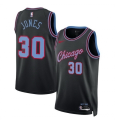 Men Chicago Bulls 30 Tre Jones Black 2025 26 City Edition Stitched Basketball Jersey Men Chicago Bulls 30 Tre Jones Black 2025 26 City Edition Stitched Basketball Jersey