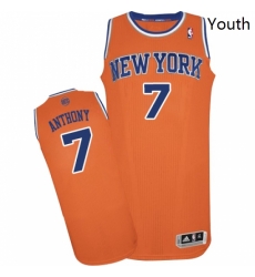 Youth Adidas New York Knicks 7 Carmelo Anthony Authentic Orange Alternate NBA Jersey Youth Adidas New York Knicks 7 Carmelo Anthony Authentic Orange Alternate NBA Jersey