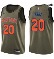 Youth Nike New York Knicks 20 Kevin Knox Swingman Green Salute to Service NBA Jersey Youth Nike New York Knicks 20 Kevin Knox Swingman Green Salute to Service NBA Jersey