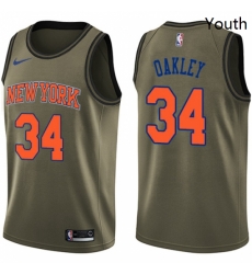 Youth Nike New York Knicks 34 Charles Oakley Swingman Green Salute to Service NBA Jersey Youth Nike New York Knicks 34 Charles Oakley Swingman Green Salute to Service NBA Jersey