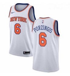 Youth Nike New York Knicks 6 Kristaps Porzingis Swingman White NBA Jersey Association Edition Youth Nike New York Knicks 6 Kristaps Porzingis Swingman White NBA Jersey Association Edition