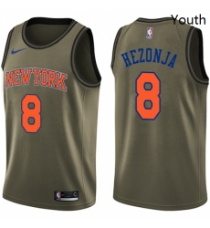 Youth Nike New York Knicks 8 Mario Hezonja Swingman Green Salute to Service NBA Jersey Youth Nike New York Knicks 8 Mario Hezonja Swingman Green Salute to Service NBA Jersey