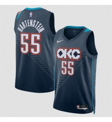 Men Oklahoma City Thunder 55 Isaiah Hartenstein Navy 2025 26 City Edition Stitched Basketball Jersey Men Oklahoma City Thunder 55 Isaiah Hartenstein Navy 2025 26 City Edition Stitched Basketball Jersey