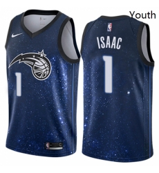 Youth Nike Orlando Magic 1 Jonathan Isaac Swingman Blue NBA Jersey City Edition Youth Nike Orlando Magic 1 Jonathan Isaac Swingman Blue NBA Jersey City Edition