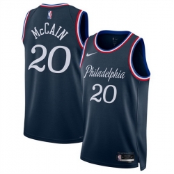 Men Philadelphia 76ers 20 Jared McCain Navy 2025 26 City Edition Stitched Jersey