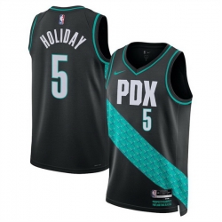 Men Portland Trail Blazers 5 Jrue Holiday Black 2025 26 City Edition Edition Stitched Basketball Jersey