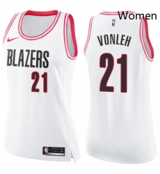 Womens Nike Portland Trail Blazers 21 Noah Vonleh Swingman WhitePink Fashion NBA Jersey Womens Nike Portland Trail Blazers 21 Noah Vonleh Swingman WhitePink Fashion NBA Jersey