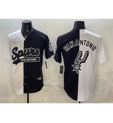 Men San Antonio Spurs Team Big Logo White Black Stitched Jersey Men San Antonio Spurs Team Big Logo White Black Stitched Jersey