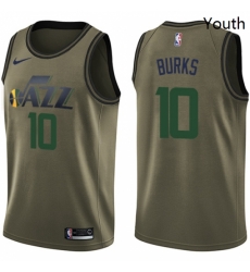 Youth Nike Utah Jazz 10 Alec Burks Swingman Green Salute to Service NBA Jersey Youth Nike Utah Jazz 10 Alec Burks Swingman Green Salute to Service NBA Jersey