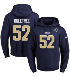 NFL Mens Nike Los Angeles Rams 52 Alec Ogletree Navy Blue Name Number Pullover Hoodie NFL Mens Nike Los Angeles Rams 52 Alec Ogletree Navy Blue Name Number Pullover Hoodie