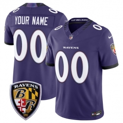 Men Baltimore Ravens Active Player Custom Purple 2026 F U S E Vapor Stitched Limited Football Jersey