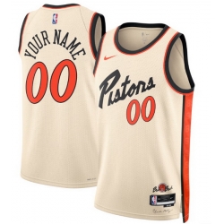 Men Women Youth Toddler DETROIT PISTONS Custom Nike NBA Stitched Jersey II Yellow