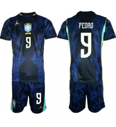Youth Brazil 2026 FIFA World Cup Blue Away Soccer Jersey PEDRO #9 Youth Brazil 2026 FIFA World Cup Blue Away Soccer Jersey PEDRO #9