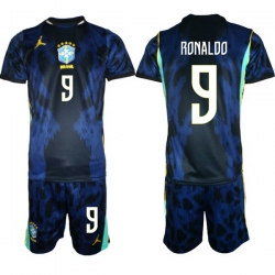 Youth Brazil 2026 FIFA World Cup Blue Away Soccer Jersey RONALDO #9