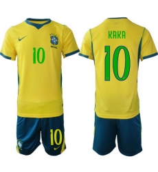 Men Brazil 2026 FIFA World Cup Yellow Home Soccer Jersey KAKA #10 Green Men Brazil 2026 FIFA World Cup Yellow Home Soccer Jersey KAKA #10 Green