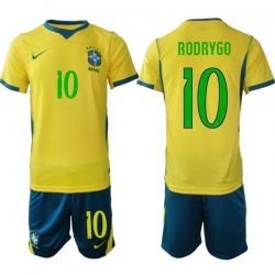 Men Brazil 2026 FIFA World Cup Yellow Home Soccer Jersey RODRYGO #10