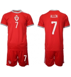 WALES 2022 World Cup Soccer Jersey #7 ALLEN WALES 2022 World Cup Soccer Jersey #7 ALLEN