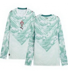 Men 0 Portugal Replica Blank Long Sleeve Away Jersey 2 Men 0 Portugal Replica Blank Long Sleeve Away Jersey 2