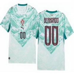 Men 00 Portugal Replica Custom Long Sleeve Away Jersey   1