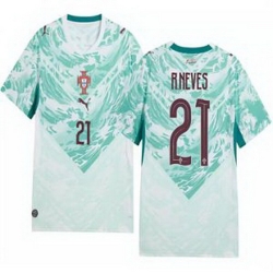 Men 21 Portugal Replica Ruben Neves Long Sleeve Away Jersey   1