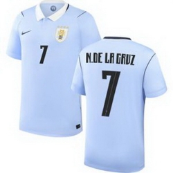 Men 7 Uruguay Nicolas de la Cruz Away Replica Jersey World   1