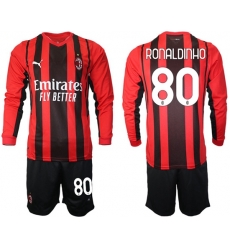 Men AC Milan Long Sleeve Soccer Jerseys 501 Men AC Milan Long Sleeve Soccer Jerseys 501