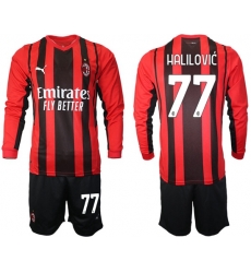 Men AC Milan Long Sleeve Soccer Jerseys 502 Men AC Milan Long Sleeve Soccer Jerseys 502