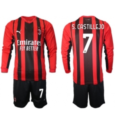 Men AC Milan Long Sleeve Soccer Jerseys 512 Men AC Milan Long Sleeve Soccer Jerseys 512