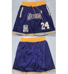 Men Los Angeles Lakers 24 Kobe Bryant Purple 2026 Shorts Men Los Angeles Lakers 24 Kobe Bryant Purple 2026 Shorts