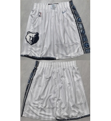 Men Memphis Grizzlies White 2026 Shorts 