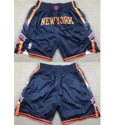 Men New York Knicks Navy Shorts Men New York Knicks Navy Shorts