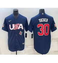 Men's USA Baseball #30 Kyle Tucker 2023 Navy World Baseball Classic Stitched Jersey Men's USA Baseball #30 Kyle Tucker 2023 Navy World Baseball Classic Stitched Jersey