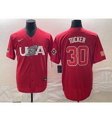 Men's USA Baseball #30 Kyle Tucker 2023 Red World Classic With Patch Stitched Jersey Men's USA Baseball #30 Kyle Tucker 2023 Red World Classic With Patch Stitched Jersey