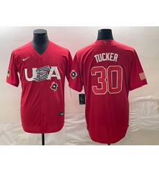 Men's USA Baseball #30 Kyle Tucker 2023 Red World Classic With Patch Stitched Jerseys Men's USA Baseball #30 Kyle Tucker 2023 Red World Classic With Patch Stitched Jerseys