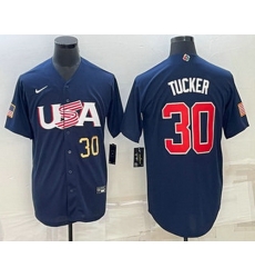 Men's USA Baseball #30 Kyle Tucker Number 2023 Navy World Baseball Classic Stitched Jersey Men's USA Baseball #30 Kyle Tucker Number 2023 Navy World Baseball Classic Stitched Jersey