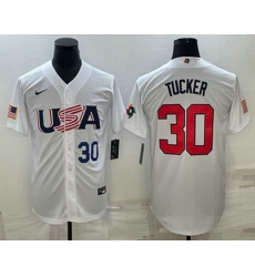Men's USA Baseball #30 Kyle Tucker Number 2023 White World Baseball Classic Stitched Jersey Men's USA Baseball #30 Kyle Tucker Number 2023 White World Baseball Classic Stitched Jersey
